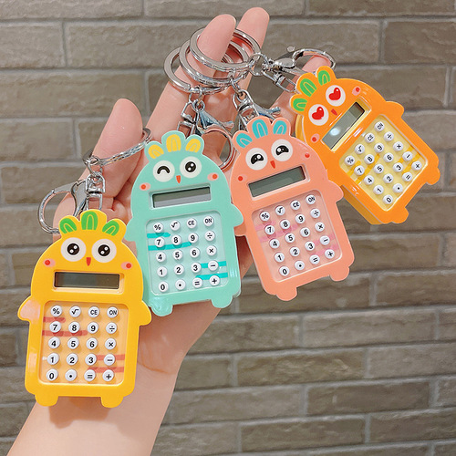 Creative Carrot Calculator Keychain Student Portable School Bag Pendant Exquisite Car Keychain Gift Wholesale