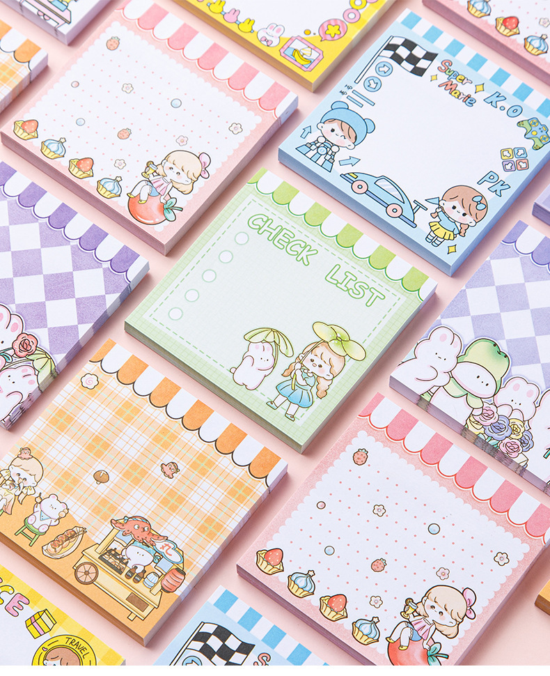 35g Weight Sticky Note Stationery Type 1 Piece Quantity Class, Learning, School Occasion Cartoon Pattern Cartoon Style, Cute Style 1 Piece Cartoon Class Learning School Paper Cartoon Style Cute Sticky Note 无