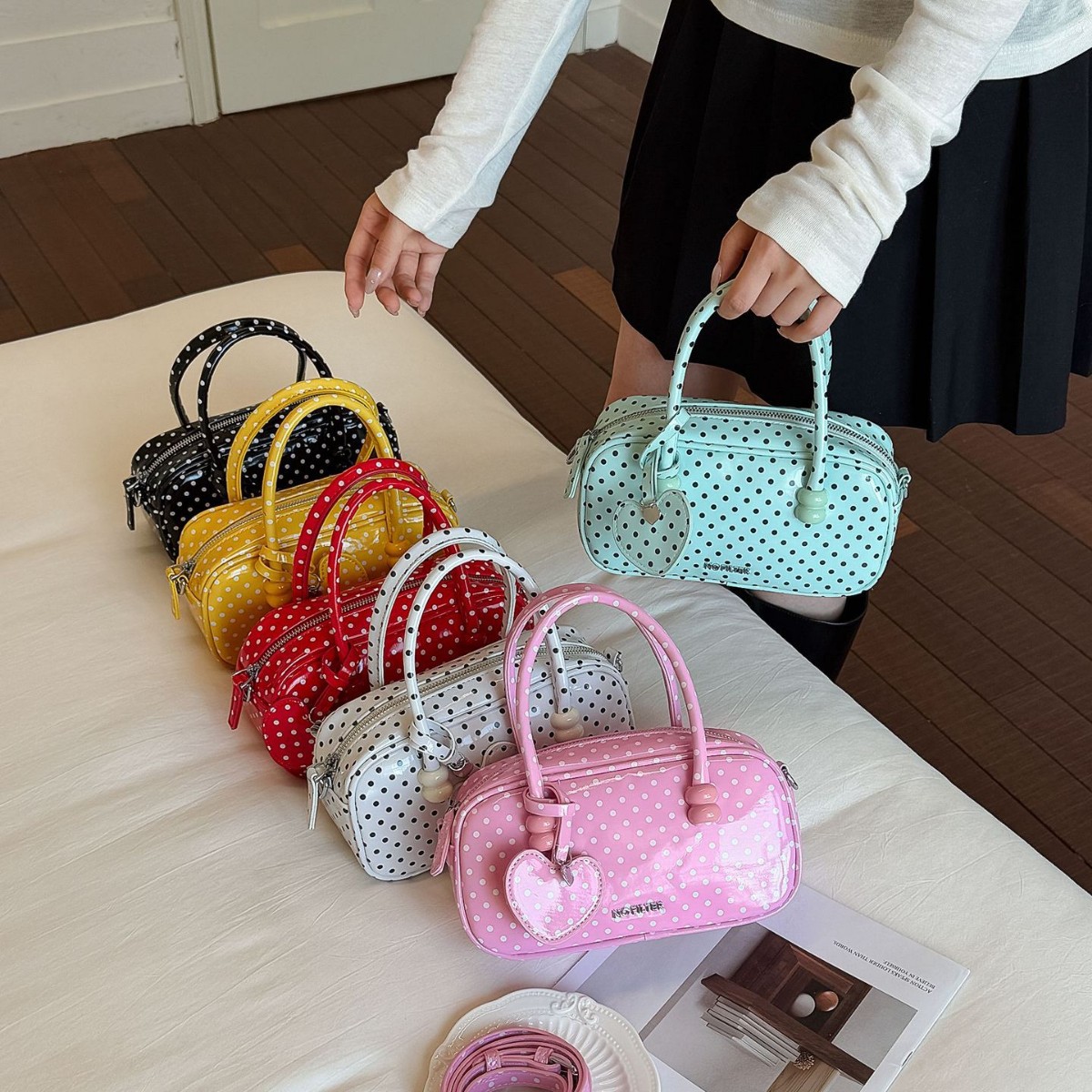 Bolsa de Boston de lujo ligera y fresca y dulce transfronteriza, bolso de hombro de nicho coreano, bolso de hombro para viajar