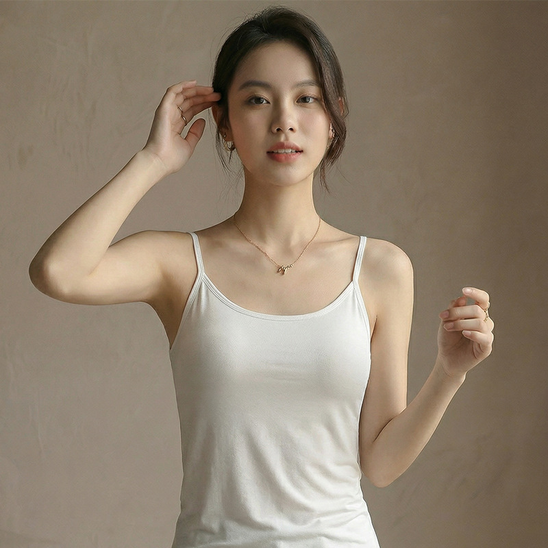 Sujetador integrado de cinco copas para mujer, camisola sin espalda con almohadillas en el pecho, no es necesario usar sujetador, adecuado como capa base.
