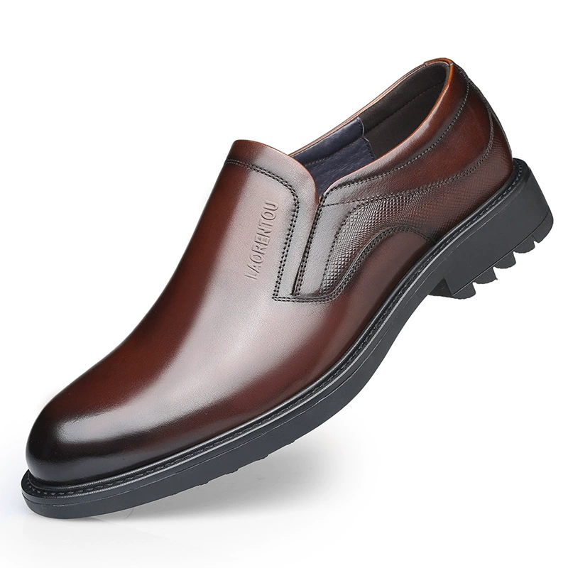 Старые мужские туфли из дышащей кожи с полой головкой, черный круглый носок, Модные Повседневные слипоны 2022 года, весна-осень, 91078