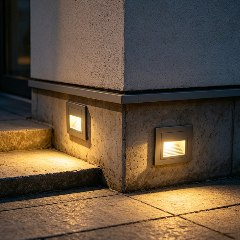 LED incrustado lámpara de anclaje lámpara de esquina al aire libre impermeable 86 paso de inducción del cuerpo humano paso pasillo escalera sin
