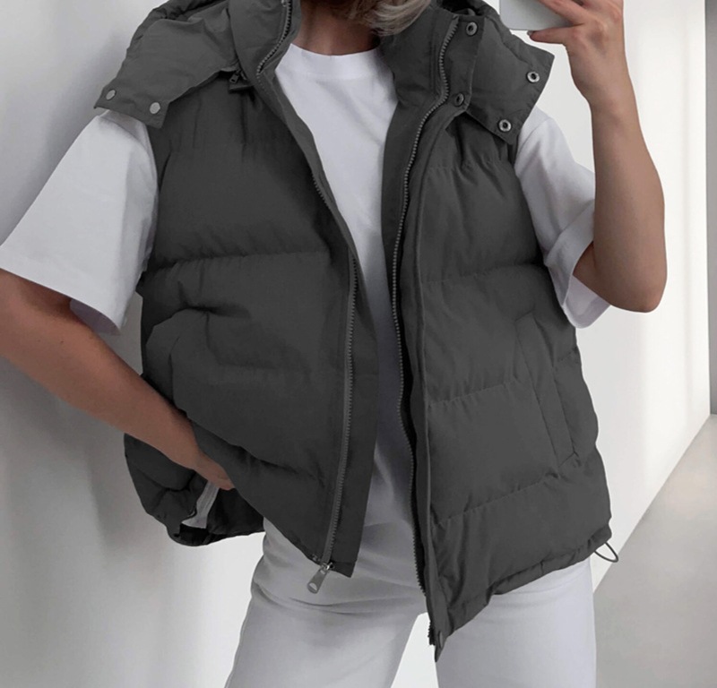 Women's Clothing autumn and winter new fashion trend hot girl street thick warm vest sleeveless cotton jacket_voghion.com
