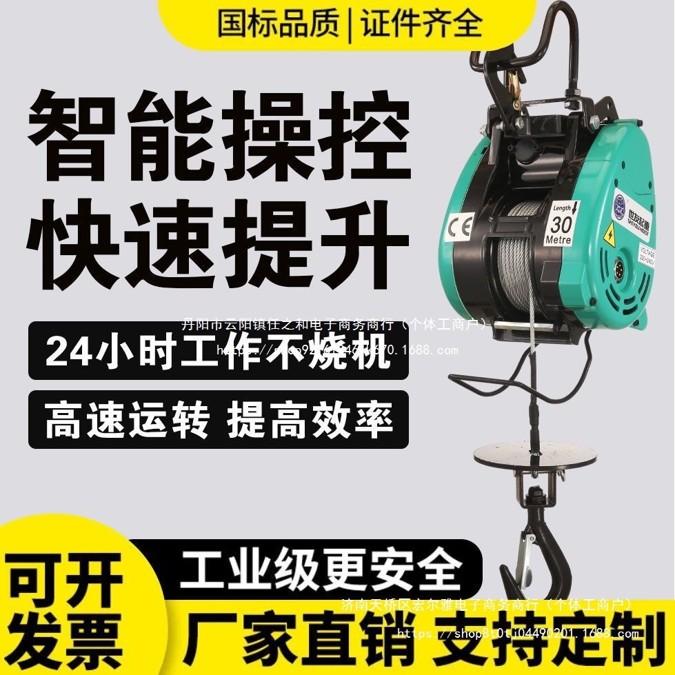 小金刚微型电动葫芦220V家用便携悬挂式小吊运机提升机卷扬机吊机