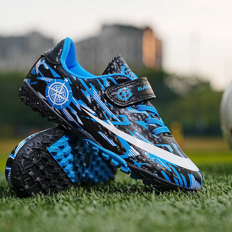 ShoeGlobe In Stock Cross-Border Soccer For Men With Velcro TF Cleats Long Student Youth Training Shoes Competition Spikes_voghion.com