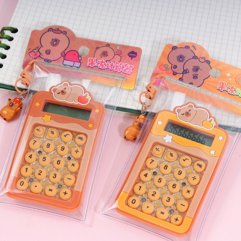 カピファームレインボーポニーペンダント電卓かわいい漫画ゼリーボタン電卓ポータブル家庭用小型|undefined