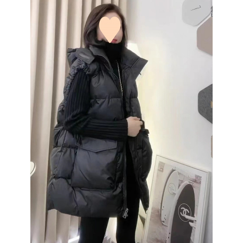 Women's 2025 Autumn/Winter New Down Cotton Vest, Personalized Korean Style Plus Size Fashion Versatile Cardigan Sleeveless Outerwear Trendy