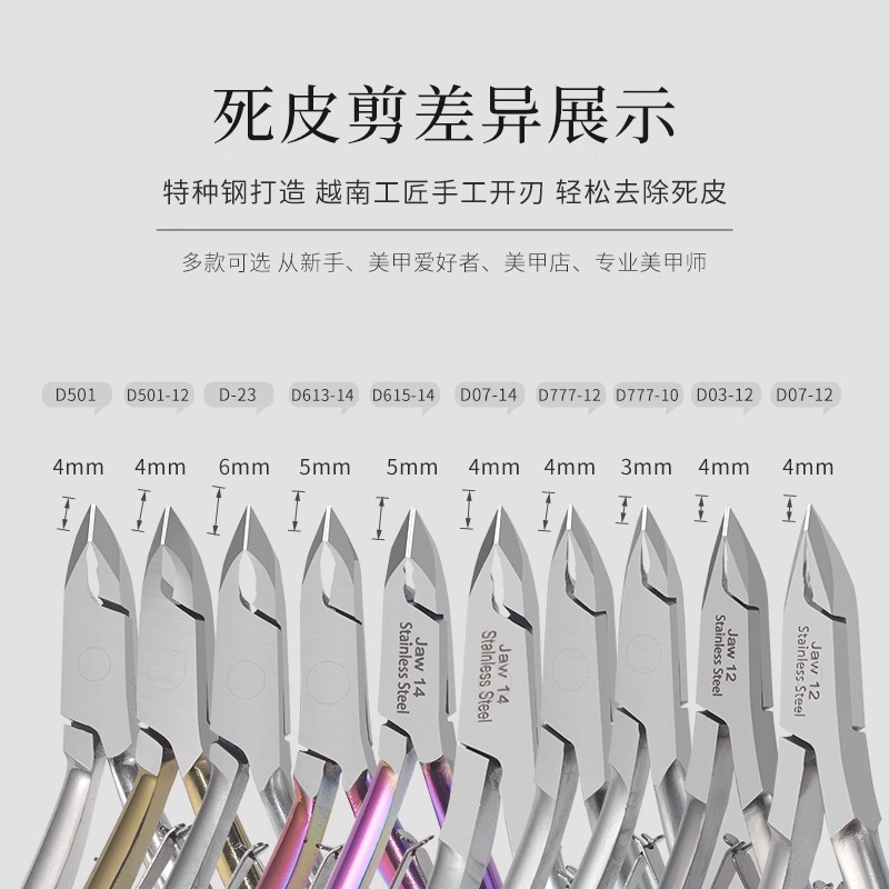 Cizallas para la piel muerta para uñas Exfoliación profesional de la piel, púas de queratina, reparación avanzada, tijeras, herramientas para el cuidado de las uñas de acero inoxidable