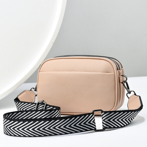 Trendy women's bags 2024 new solid color versatile PU crossbody bag small bag women's wide shoulder strap shoulder bag small square bag