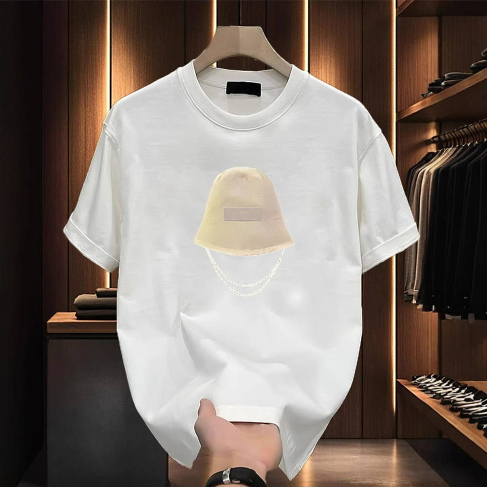 Men's Cotton T-Shirt Short Sleeve Loose Fit Summer Casual White Black Basic Tee Youth American Style Round Neck Top_voghion.com