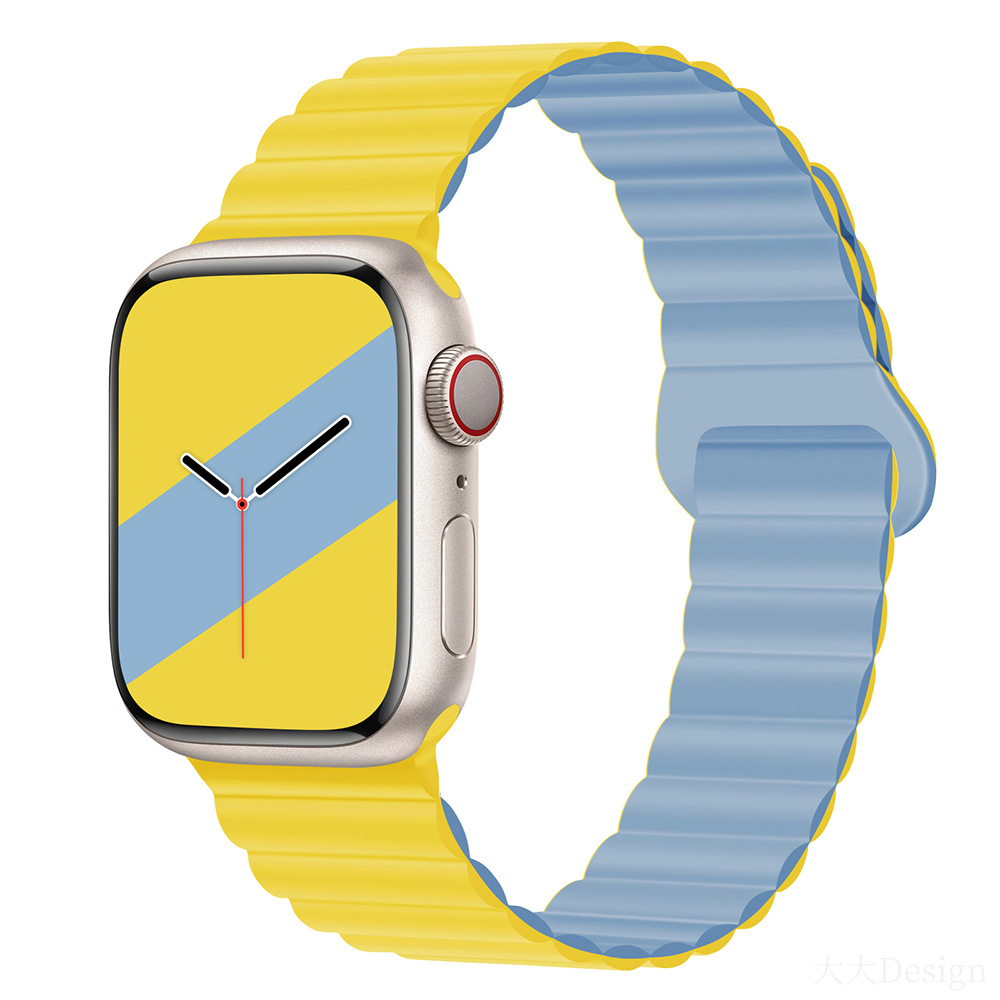 適用iwatchs9ultra1-8世代リンゴ時計バンド磁気吸引時計バンド運動シリコンリンゴ時計バンド