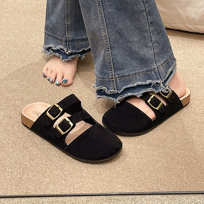 Туфли Birkenstock 2025 четыре сезона новый высотный плоский дно Birkenstock носок внешний вид удобные тапочки пробка носок обувь оптом