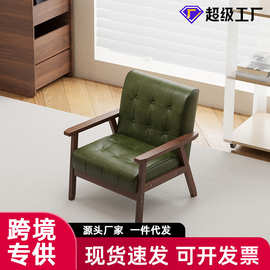 咖啡餐厅美式复古实木双人卡座皮沙发洽谈酒吧奶茶店桌椅组合商用