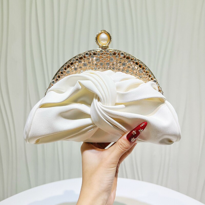 High-End Socialite Matchinging Cheongsam Rhinestone Clutch Bag Niche Retro Diamond-Encrusted Evening Bag New Chinese Style Handbag for Women