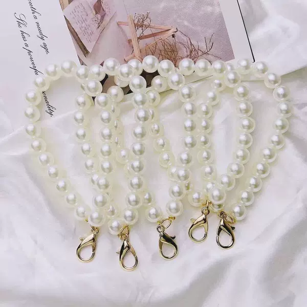 Pearl versatile lobster clasp chain pendant keychain for girls' bags, shoulder bags, car accessories, key ring chain