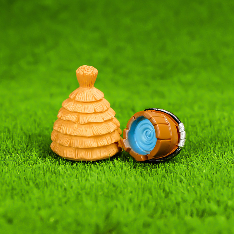 Adornos de resina, artesanías, accesorios de micro paisaje, tazones de vino, pajares, cubos de madera, pimientos, ajo, cestas de bambú, bollos al vapor