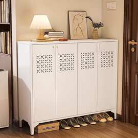 钢制鞋柜家用门口外楼道入户门铁皮鞋架大容量收纳防尘金属玄关柜