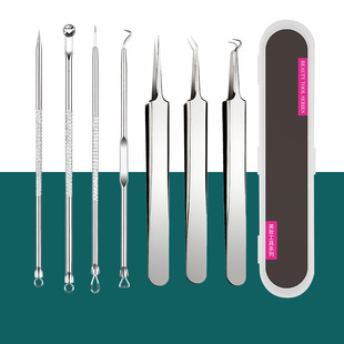 Spot Stainless Steel Acne Clip Beauty Needle Acne Squeezing 4-Piece Set Blackhead Cell Clip Beauty Makeup Tool