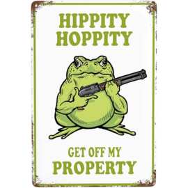 青蛙房间标志有趣的青蛙卧室门装饰复古金属锡标志 Hippity Hoppi
