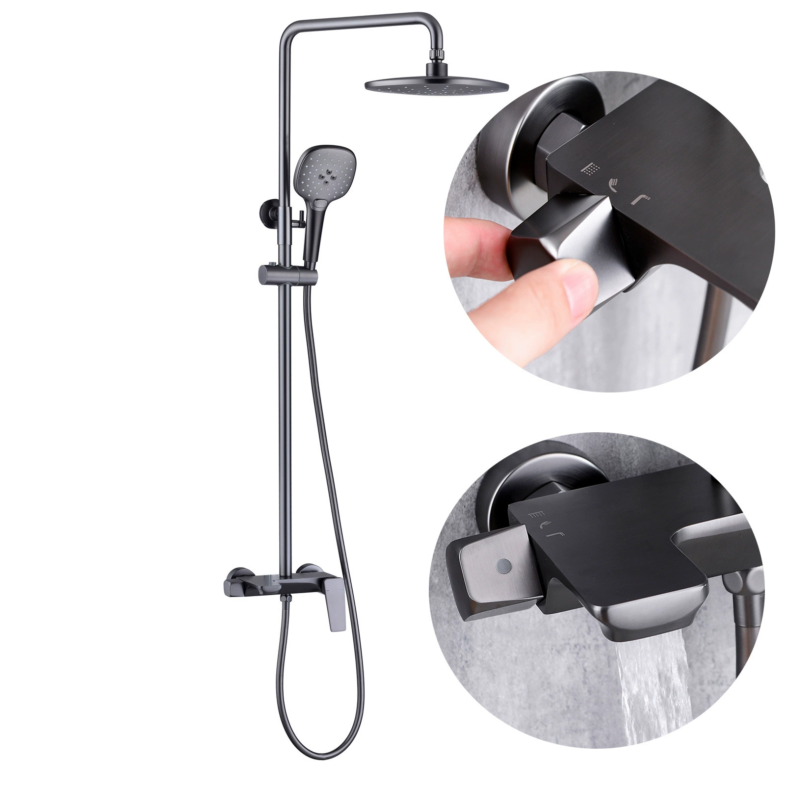 HIDEEP душевая бытовая комната с ярким пистолетом серый душевой душ набор производителей оптом современный и простой тип