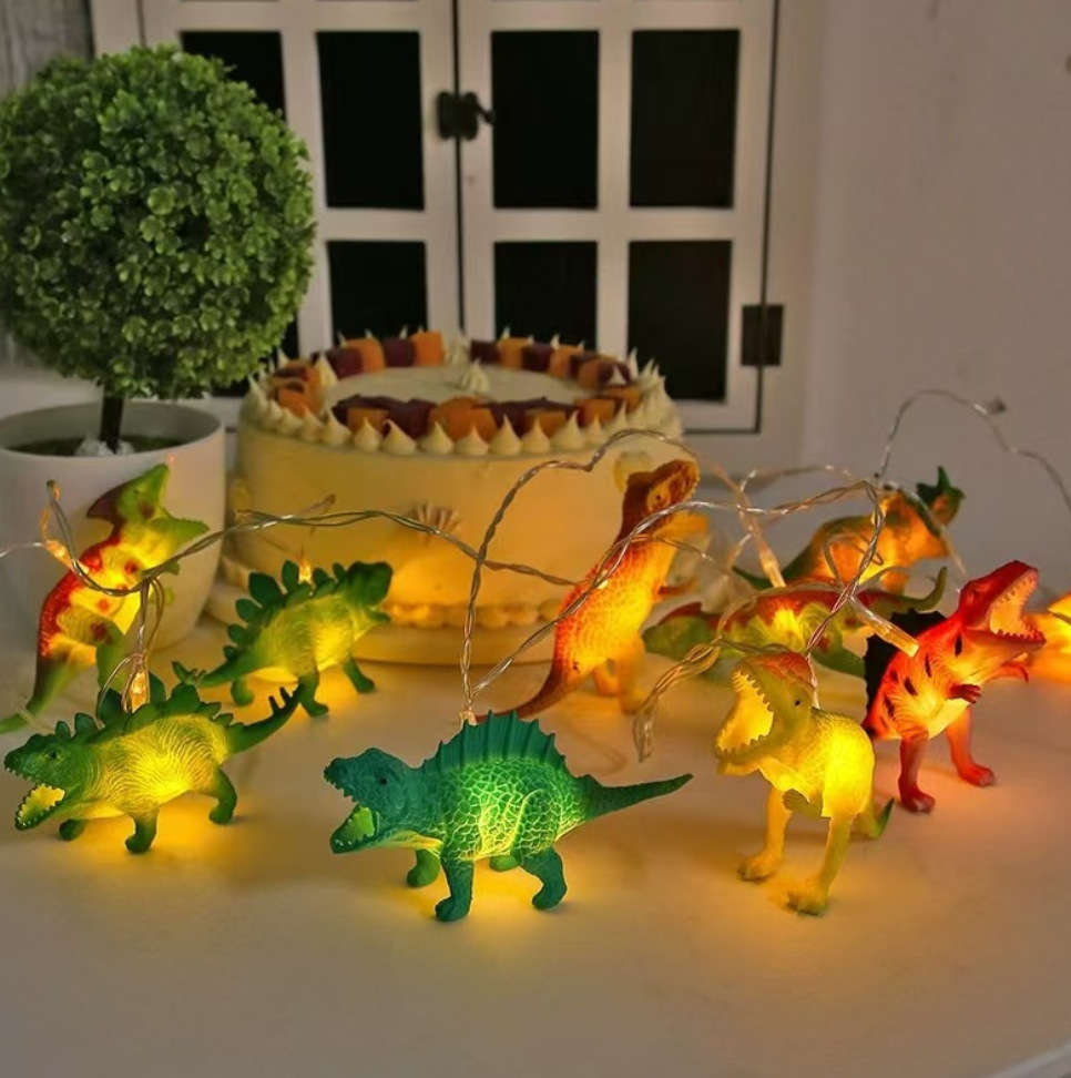 Fábrica directa LED cadena de lámparas de animales cadena de lámparas de dinosaurios cadena de lámparas de juguetes para niños decoración de la habitación luz de color al por mayor