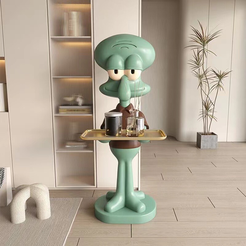 Squidward クリエイティブトレイ装飾品リビングルーム収納ホームストレージ樹脂漫画デスクトップ装飾|undefined