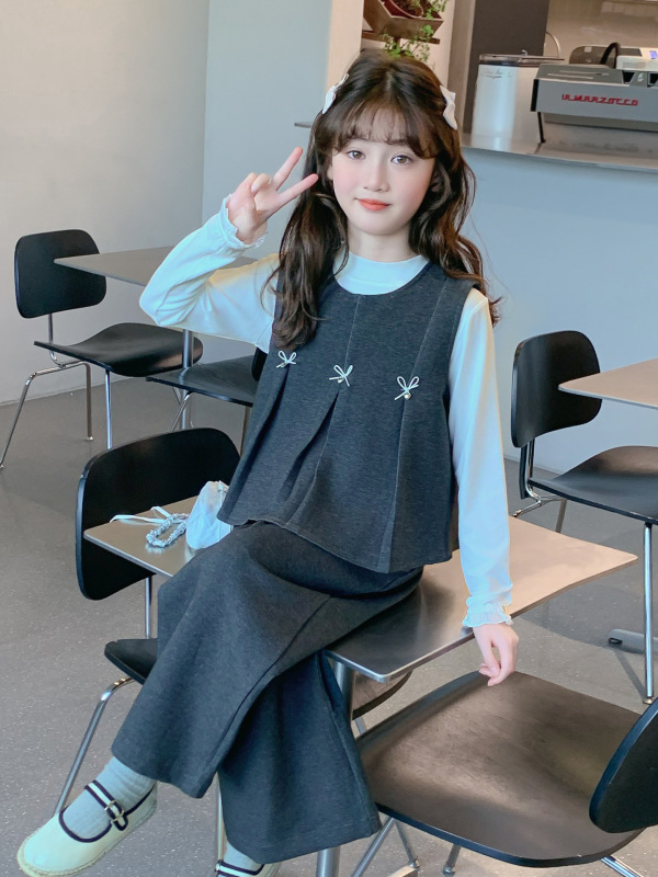 女童套装春秋款2025新款儿童洋气时髦网红小香风三件套女孩秋装潮|undefined