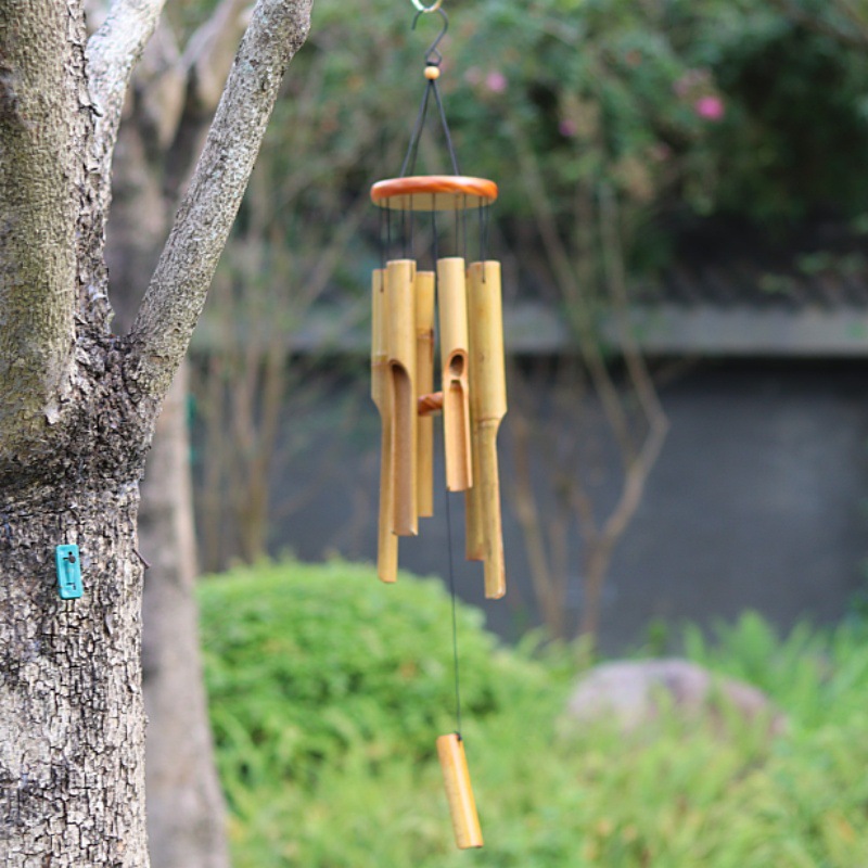 Hot Selling Outdoor Bamboo From Nature Classic Yet Elegant Garden Courtyard Hanging Ornaments Wind Chimes_voghion.com