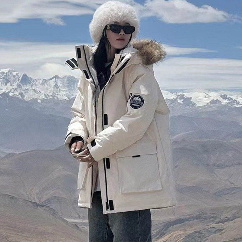 Couple's Parka Workwear down Cotton Jacket New Mid-Length Thickened Design Trendy Coat Couple's Parka Workwear down Cotton Jacket New Mid-Length Thickened Design Trendy Coat