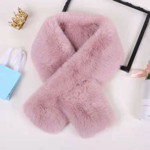 Imitation Rabbit Fur Cross Scarf Cute Scarf Korean-style All-match Winter Thickened Warm Internet Celebrity New Style Neck Sleeve
