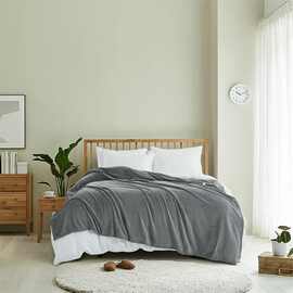 双面绒毛毯宿舍双人珊瑚绒床单办公午休薄学生盖腿毯亚马逊包邮