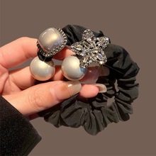 高级感水钻珍珠头绳东大门发圈高弹力橡皮筋扎马尾发圈新款头饰品