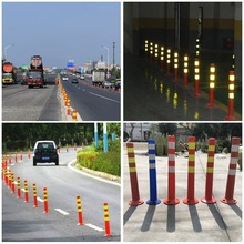 警示柱PU弹力柱防撞75CM塑料反光柱护栏隔离桩柔性道路分道口路桩