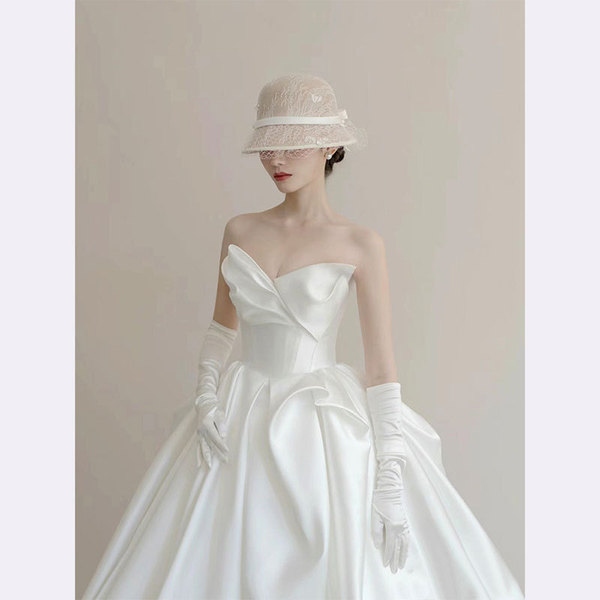 White colored wedding dress