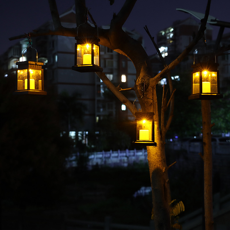 Outdoor Garden Landscape Light Solar Retro Palace Lantern Wind Lantern Gypsophila Christmas Star Light