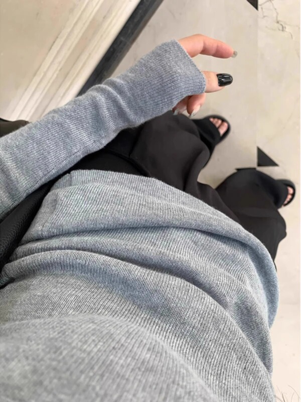 秋冬ins高级感U领修身显瘦内搭上衣女韩系简约长袖毛衣针织打底衫|undefined