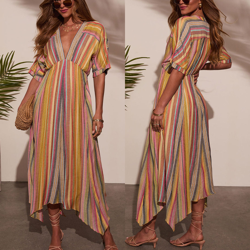 European and American Style Beach Jacket, Loose Robe for Seaside Vacation, Sun Protection Long Dress, Bikini Robe Dress for Women