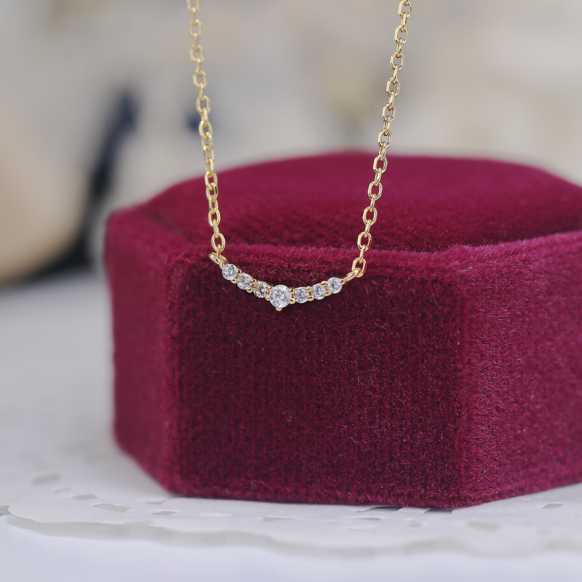 7 다이아몬드 미소 목걸이