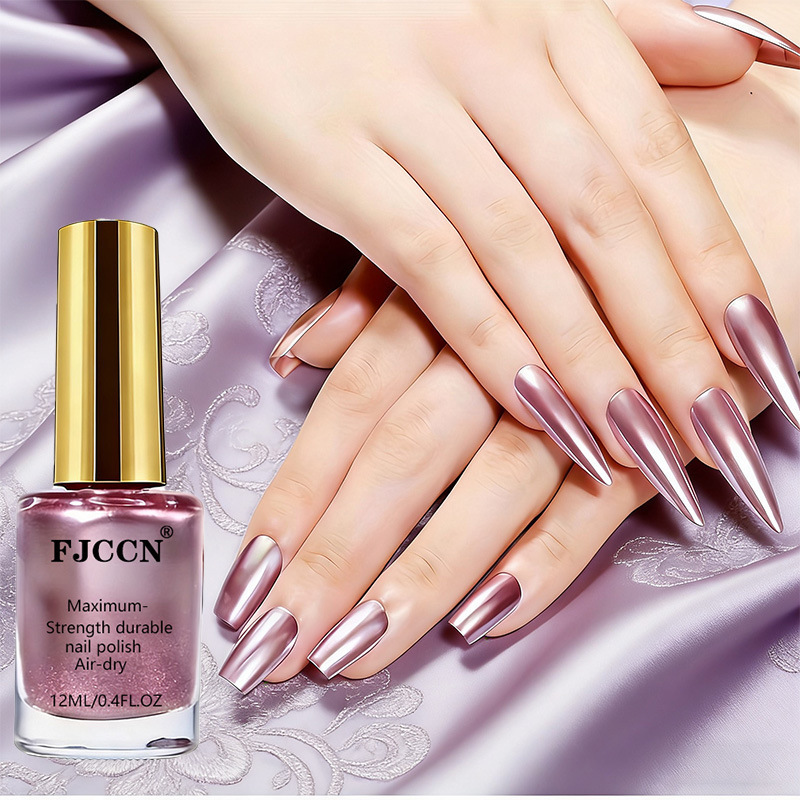 Fjccn Mirror Nail Polish Rose Gold No-Bake Lamp Quick-Dry High Gloss Long-Lasting Non-Fading Nail Strengthening Use Fjccn Mirror Nail Polish Rose Gold No-Bake Lamp Quick-Dry High Gloss Long-Lasting Non-Fading Nail Strengthening Use