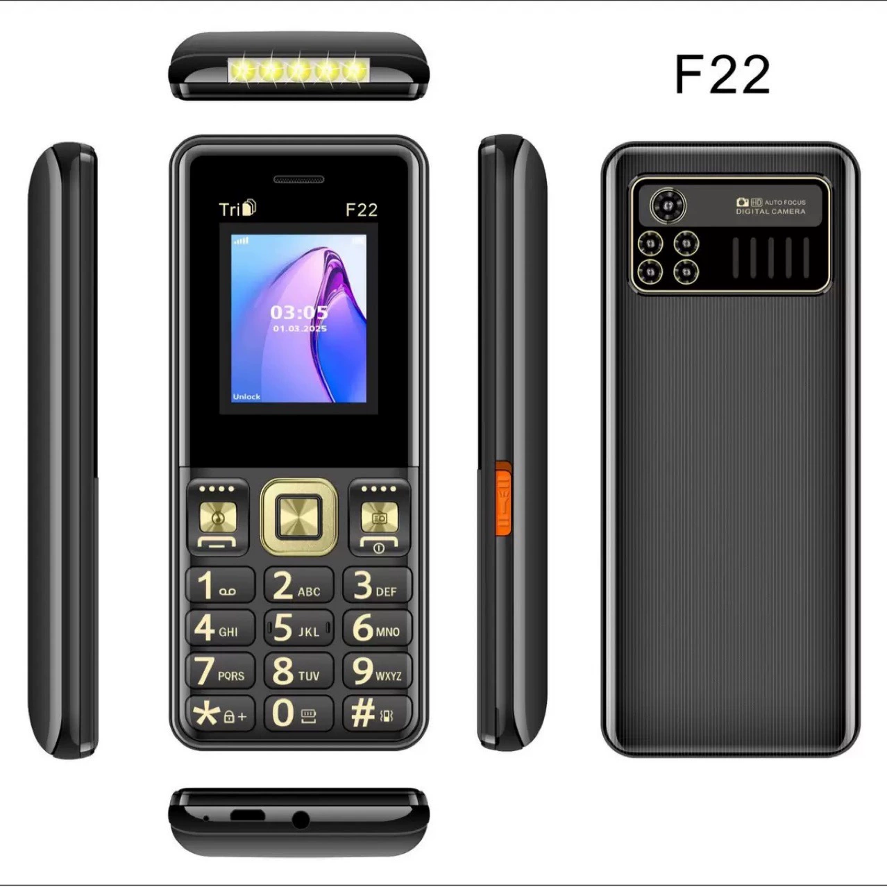Поставка F22 текстовой телефон с кнопками и функциями, GSM 2G мобильный телефон