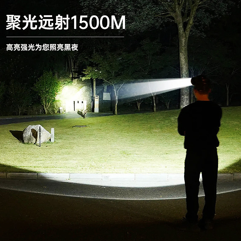 Transfronterizo nuevo faro láser blanco al aire libre multi-función de iluminación impermeable brillante noche lámpara de pesca portátil lámpara montada en la cabeza