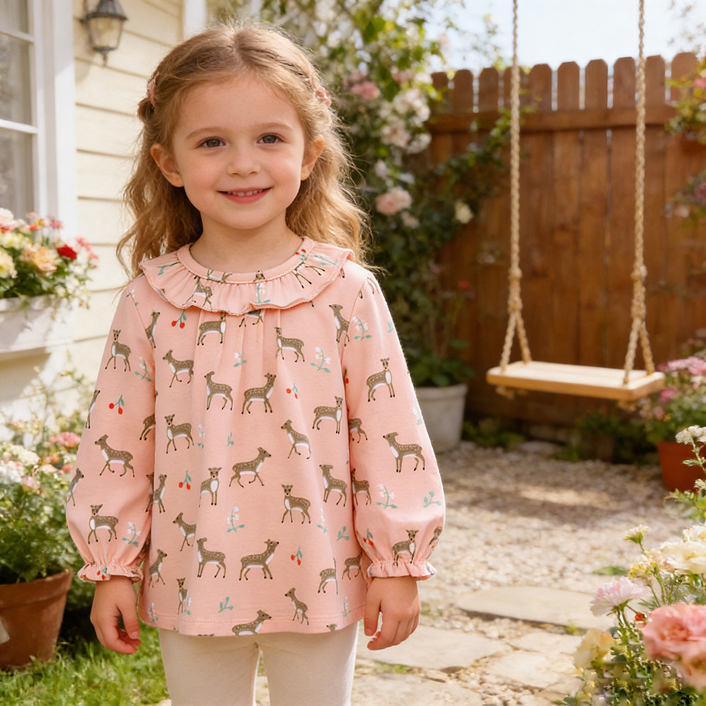 Children's clothing jacket a generation of European and American style children's autumn long sleeve bottoming shirt girls round neck T-shirt