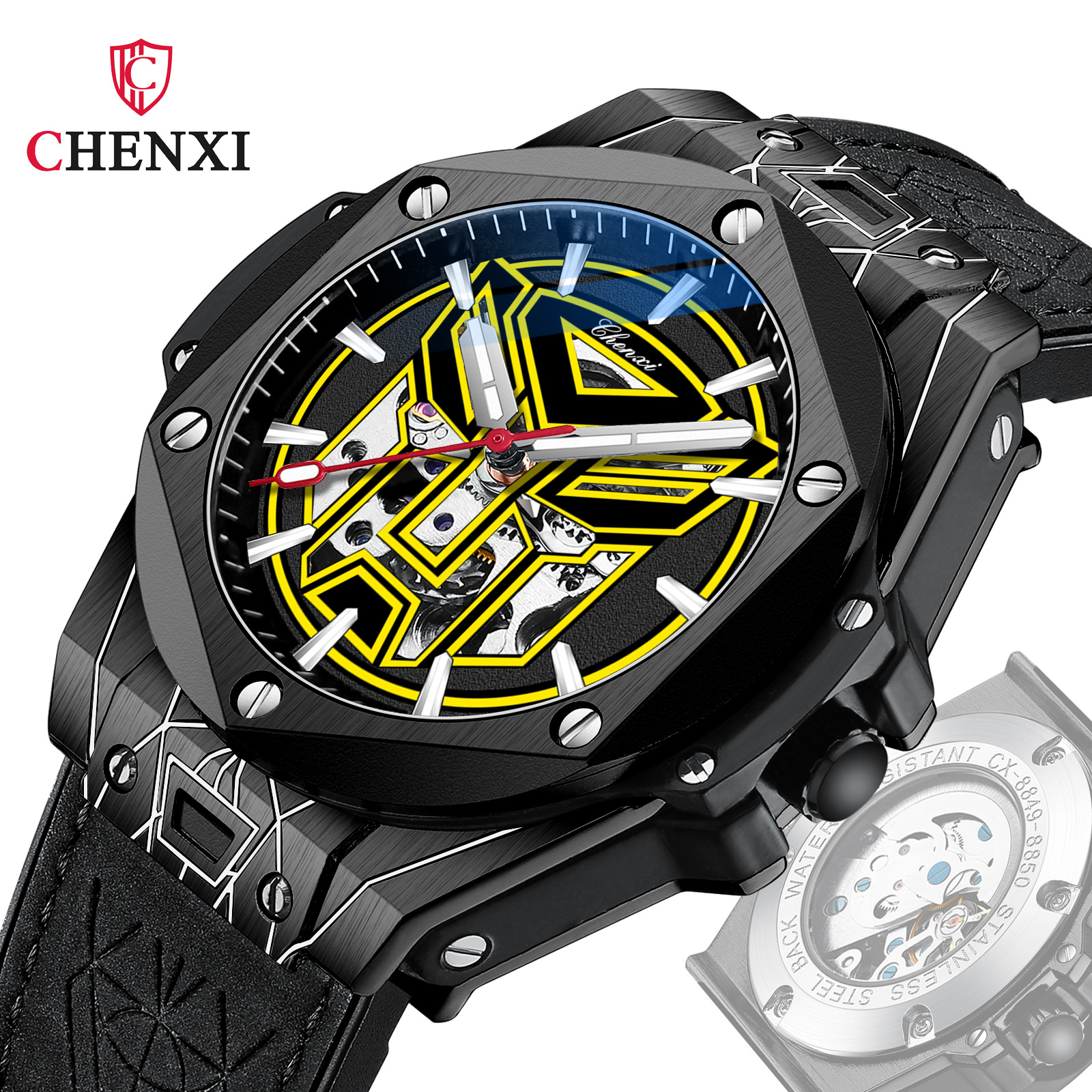 CHENXI/ Dawn man fully automatic Mechanics watch Cross border waterproof Noctilucent Mechanical watch 8849B Fangsheng Clock