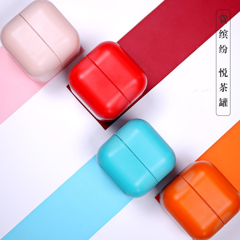 厂家现货日式迷你方形罐小罐茶铁罐 密封茶叶罐铁罐礼盒套装送礼