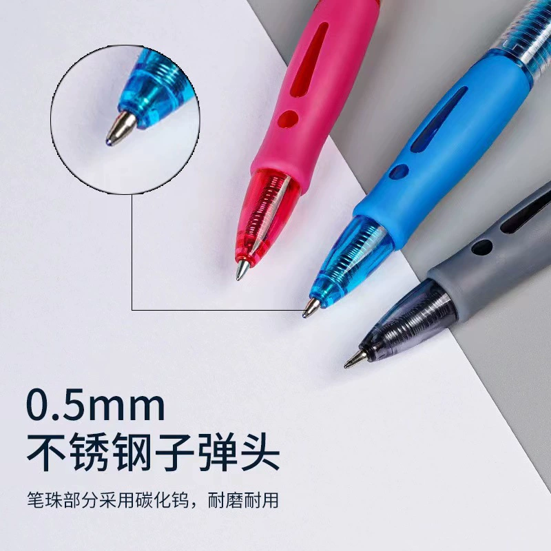 Rollerball Pen, Water-Based Ink, 0.5 mm Tip, Assorted Black/Blue/Red (Retractable)
