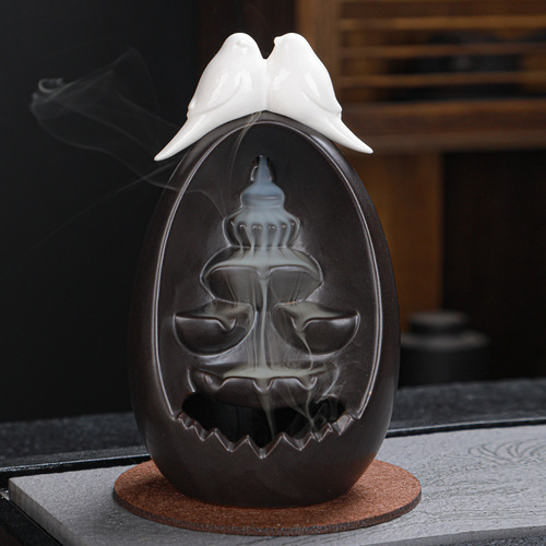 Backflow incense burner, kiln-turned antique incense burner, large-sized home creative ornaments, home accessories factory direct sales