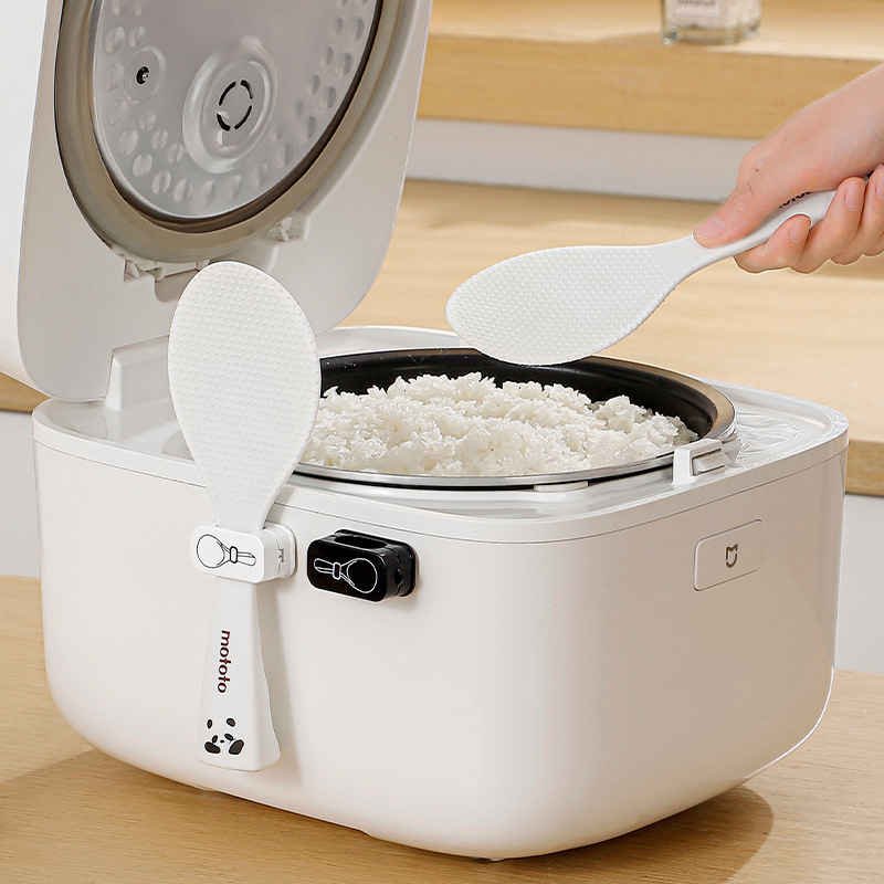 Japanese-Style Magnetic Buckle Rice Spoon Storage Rack Kitchen Wall-Mounted Rice Cooker Power Cord Organizer Non-Stick Plug Storage Rack