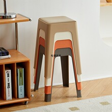 电懂家具软包凳子塑料凳子加厚餐椅家用胶凳子可叠放久坐舒服椅子