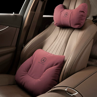 Neck Pillow Car High-End — Headrest - horn-style-volcanic-red-mercedes-benz-headrest-lumbar-support-each