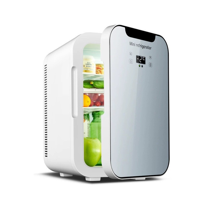 Refrigerator for Car Use, Low-Power Dual-Core Cooling, Noiseless, Fresh-Keeping, Energy-Saving Mini Fridge for Dormitory Use